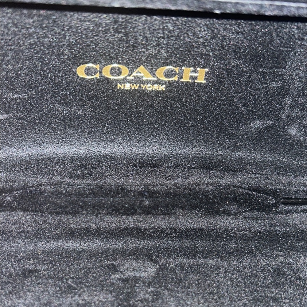 Coach Blue Patterned Eyeglasses Frames with Coach Case and Cleansing cloth - Picture 5 of 7